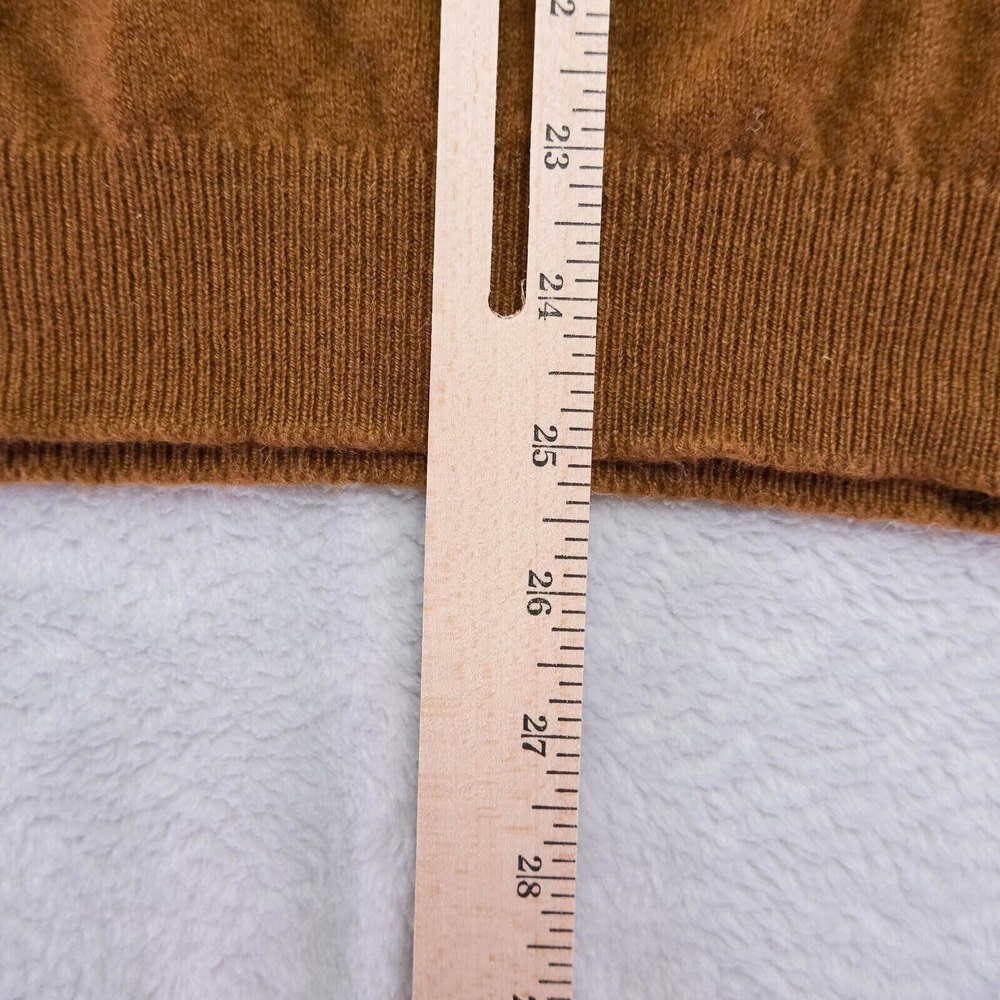 Vintage Lyle & Scott Mens Sweater M/L Scotland Cashmere V-Neck Size Beige 90s - Picture 8 of 9